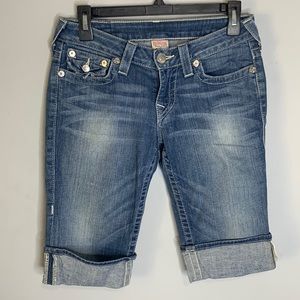 True religion knee length short jeans jean shorts 27